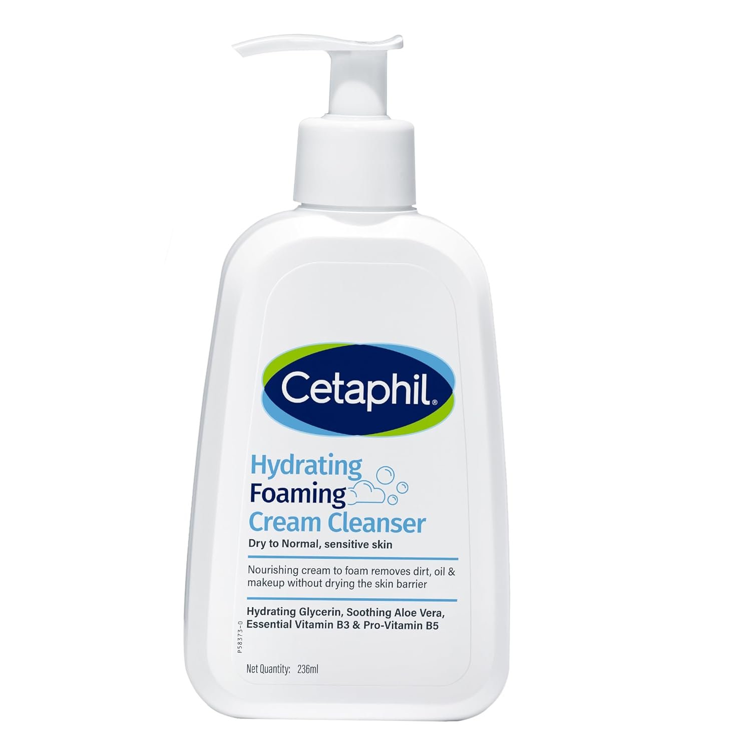 Cetaphil Hydrating foaming Face Wash, Cream to Foam Cleanser 236ml | Niacinamide, Pro-Vitamin B5 & and Aloe for Gentle Cleansing
