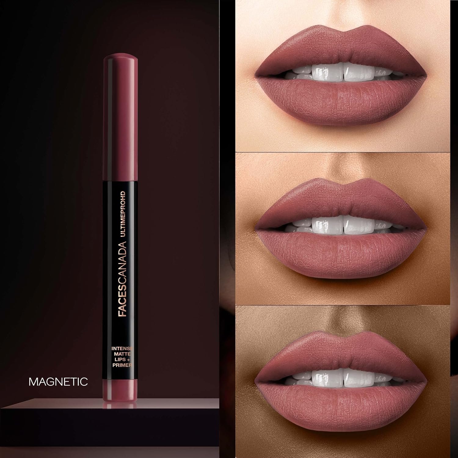 FACES CANADA Ultime Pro HD Intense Matte Lipstick + Primer - Magnetic (Nude), 1.4g | 9HR Long Stay | Flawless HD Matte Finish | Intense Color | Lightweight | Smooth Glide | Primer Infused thumbnail