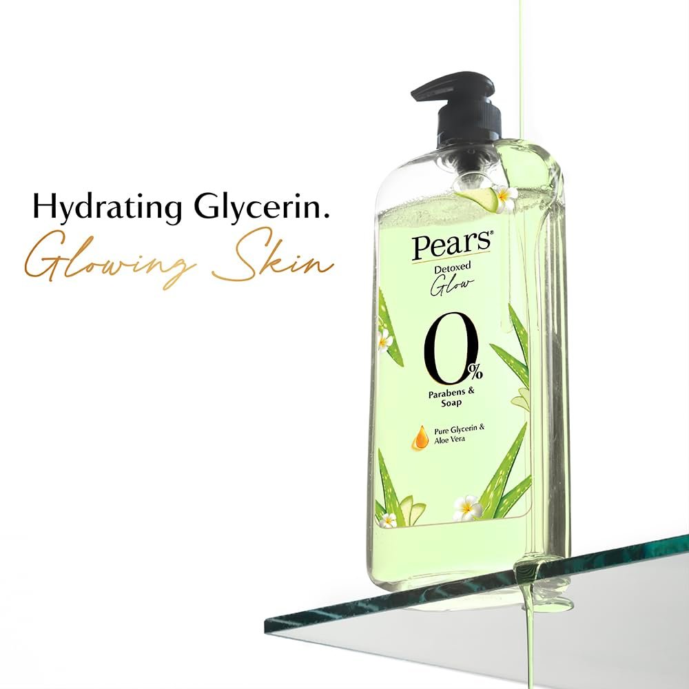 Pears 98% Pure Glycerin Detoxed Glow Body Wash with Aloe Vera and 0% Parabens & Soap for a Detoxed Glow, 750ml thumbnail