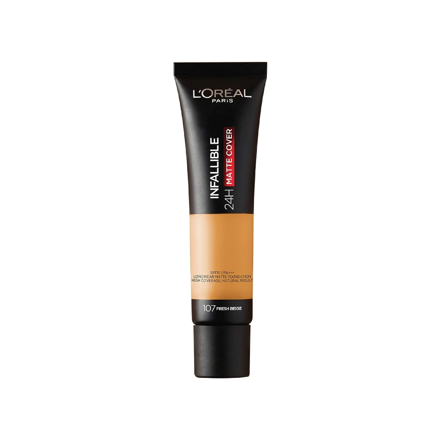 L'Oreal Paris Infallible 24h Matte Cover Foundation, 107 Fresh Beige, Beige, 35 ml thumbnail