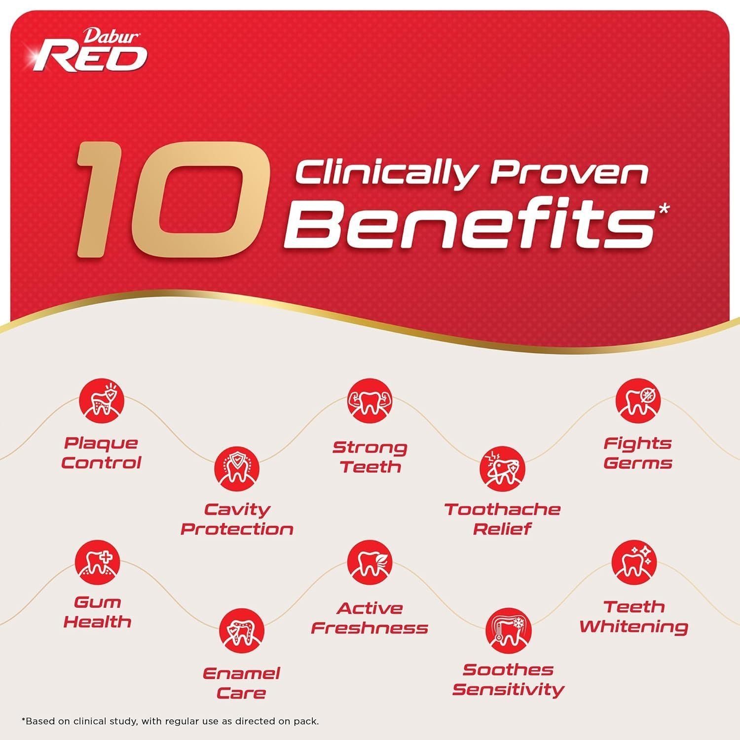 Dabur Red 600g (150g x 4, Pack of 4) Toothpaste - India's No.1 Ayurvedic Paste, Provides Protection Plaque Removal, Toothache, Yellow Teeth, Bad Breath- thumbnail