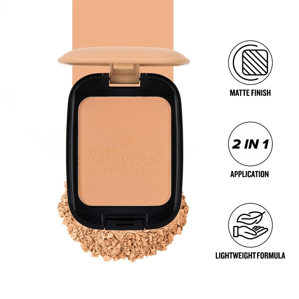 Daily Life Forever52 Dual Wet And Dry Compact + Makeup Setting Powder | Matte Finish | Lightweight | Long Lasting | Enriched With Vitamin E | Vegan -Caramel-WD007 thumbnail