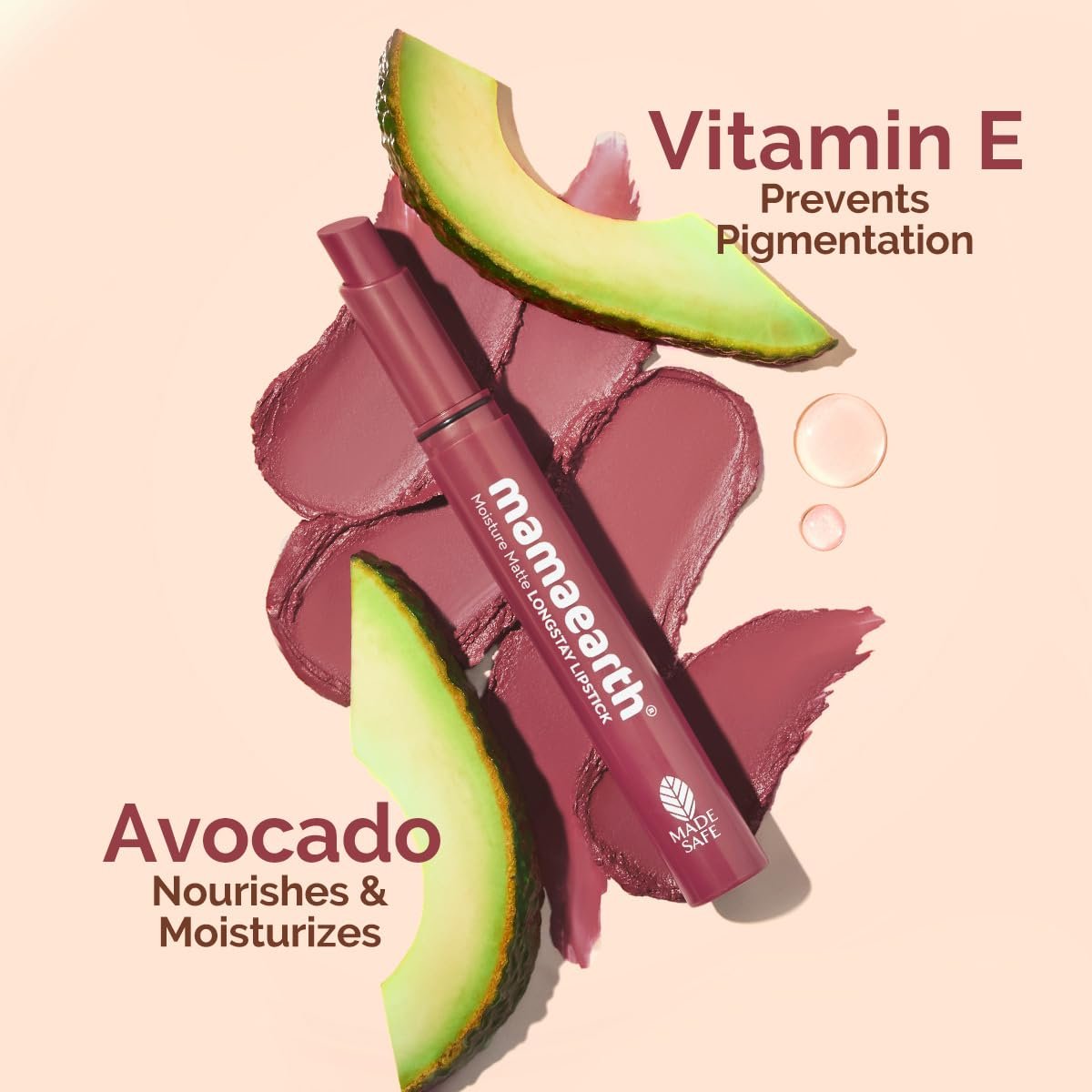 Mamaearth Moisture Matte Longstay Lipstick With Avocado Oil & Vitamin E For 12 Hour Long Stay-02 Plum Punch - 2 G thumbnail