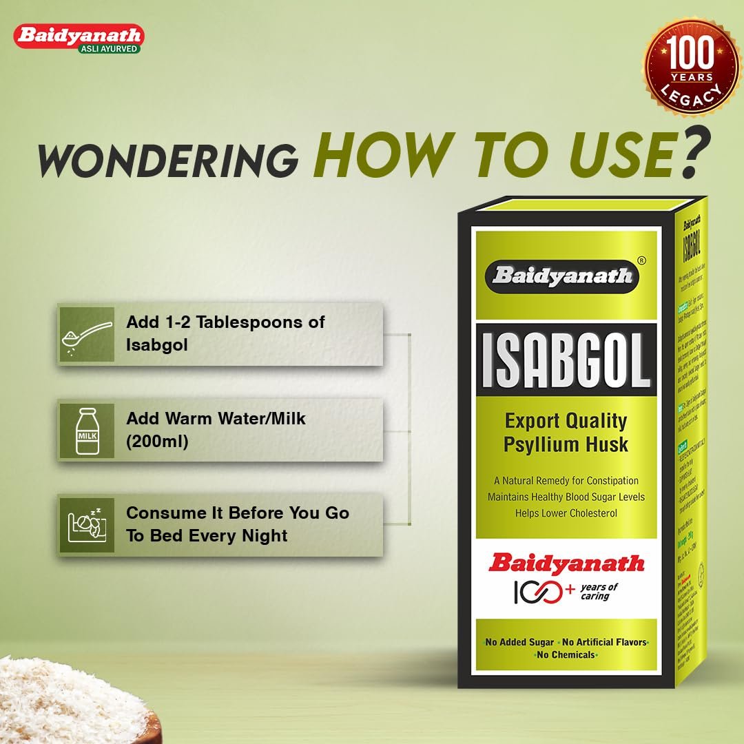Baidyanath Asli Ayurved Isabgol - Psyllium Husk Powder - 200Grams thumbnail