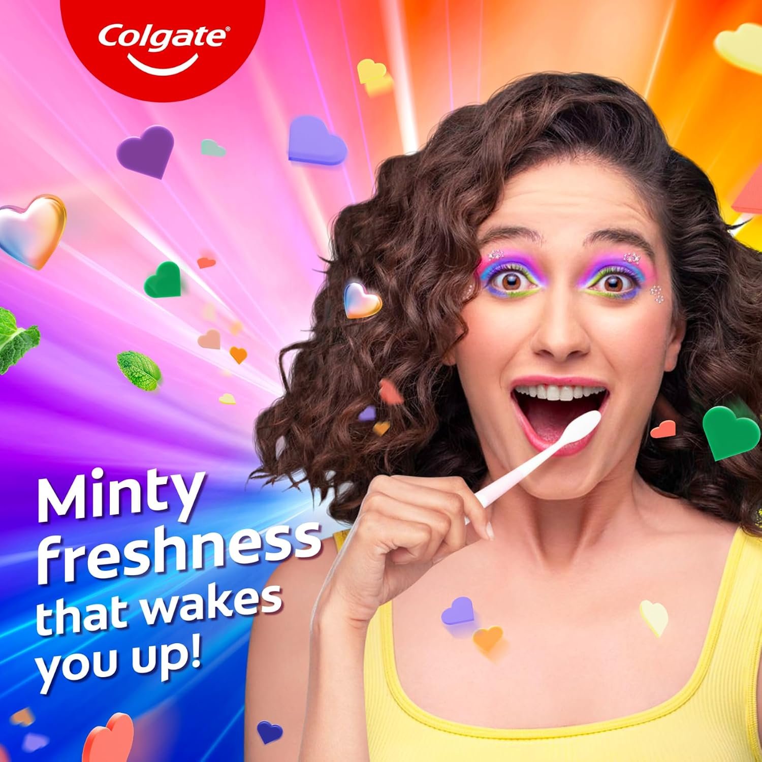 Colgate MaxFresh Rainbow Fresh Gel Toothpaste, with Heart Shaped Cooling Crystals, Triple Mint Flavour, and Ultrafreeze Technology for Intense Freshness, 100g thumbnail