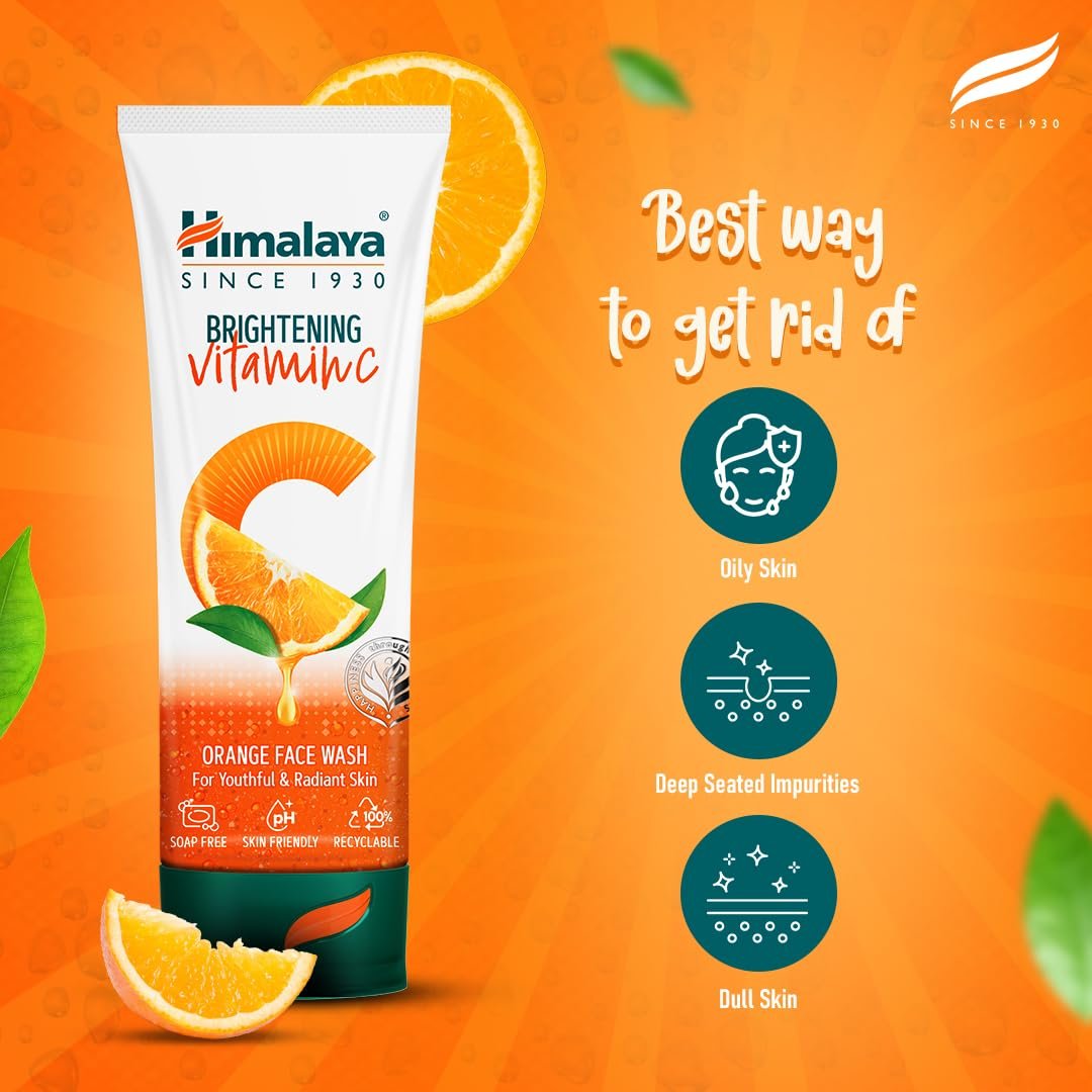 Himalaya Brightening Vitamin C Orange Face Wash | Vitamin C & Niacinamide | Brightness for Youthful Radiant Skin | 50ml thumbnail