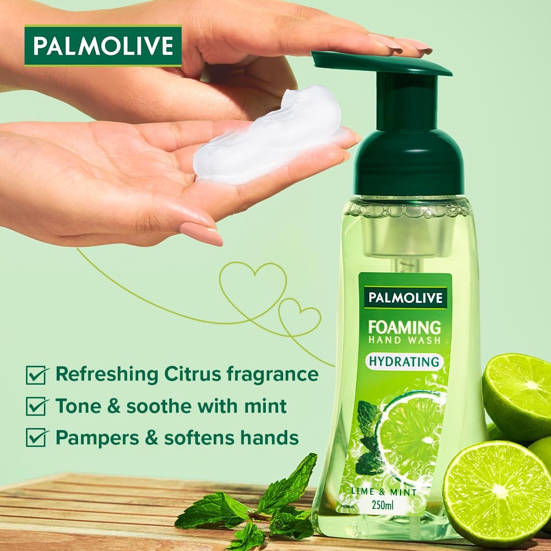 Palmolive Hydrating Foaming Lime & Mint Liquid Hand Wash, 250ml Dispenser Bottle, Removes Germs, Refreshing Fragrance thumbnail