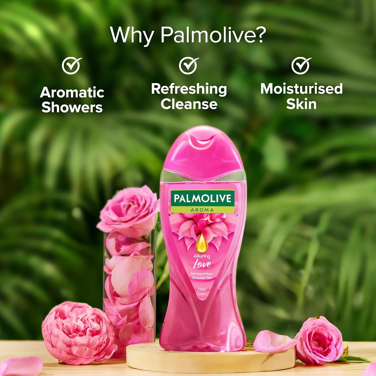 Palmolive Soft Rose & Peony Aroma Alluring Love Body Wash | Mood boosting fragrance | Brightening | For youthful, hydrated skin | No paraben & silicone, pH balanced, Body Wash 250ml thumbnail