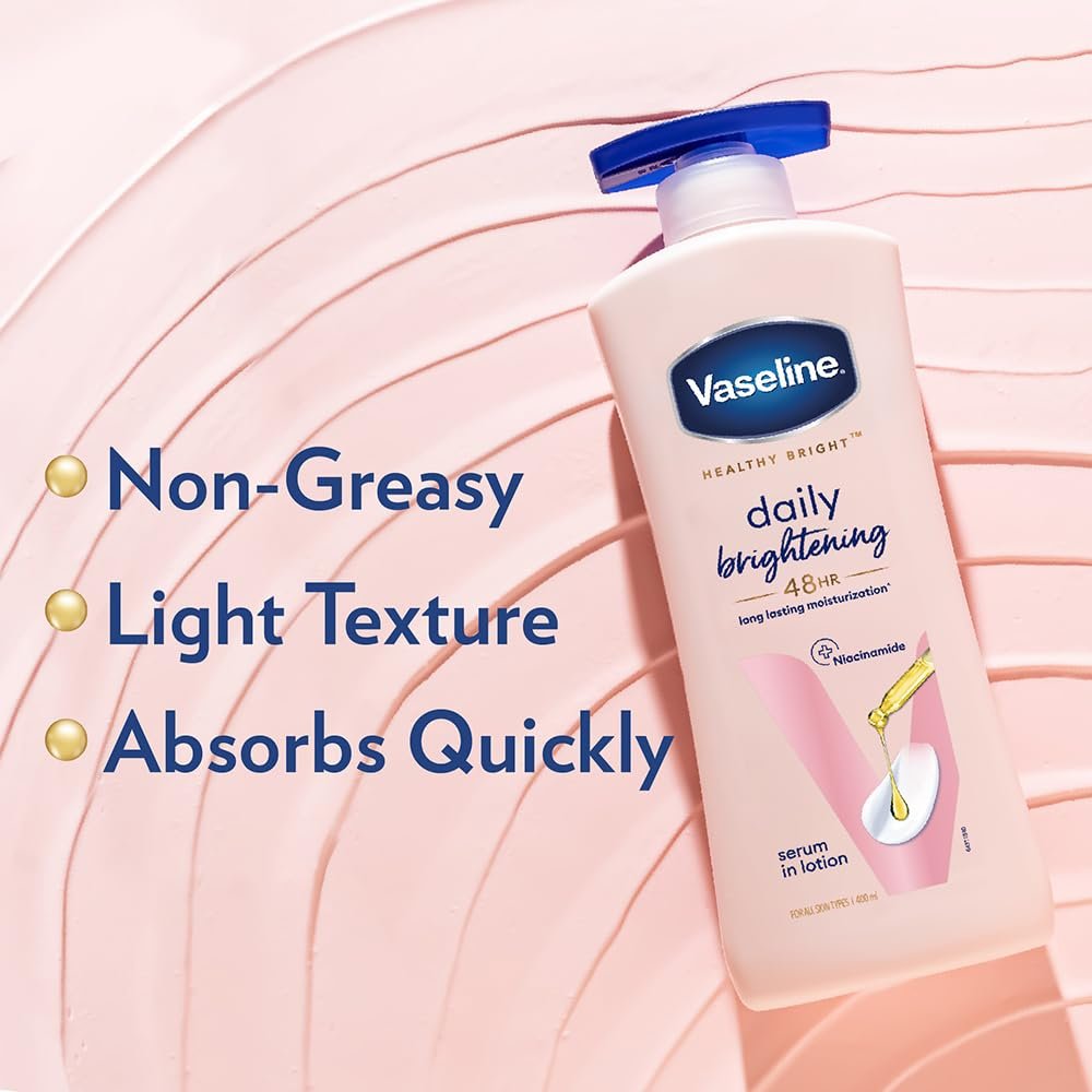 Vaseline Daily Brightening Body Lotion For Healthy & Glowing Skin with Niacinamide 400ml (Pack of 1) thumbnail