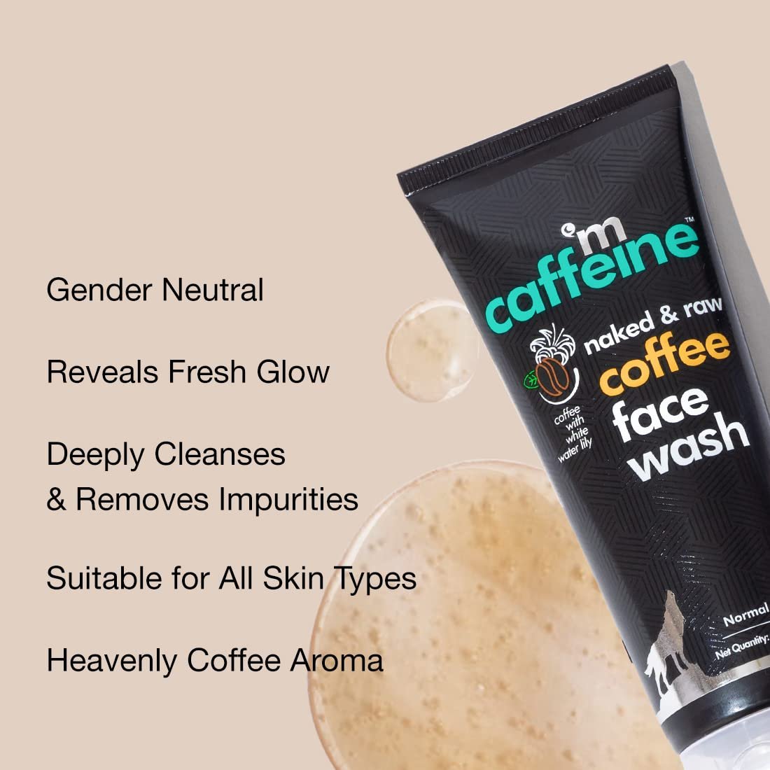 mCaffeine Tan Removal Face Wash for Men & Women | Coffee Face Wash for Oily Skin & Normal Skin | Daily Use Face Cleanser for Hot & Humid Weather - 75ml thumbnail
