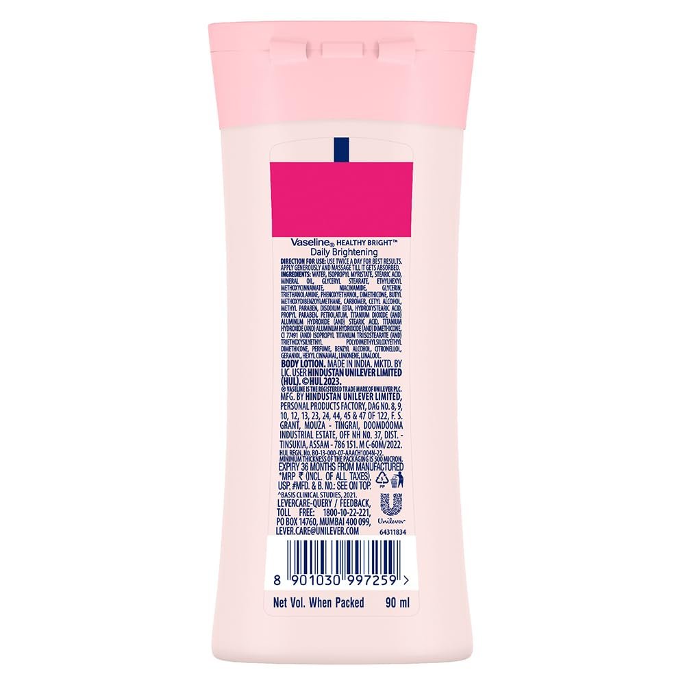 Vaseline Daily Brightening Body Lotion For Healthy & Glowing Skin with Niacinamide 90ml thumbnail