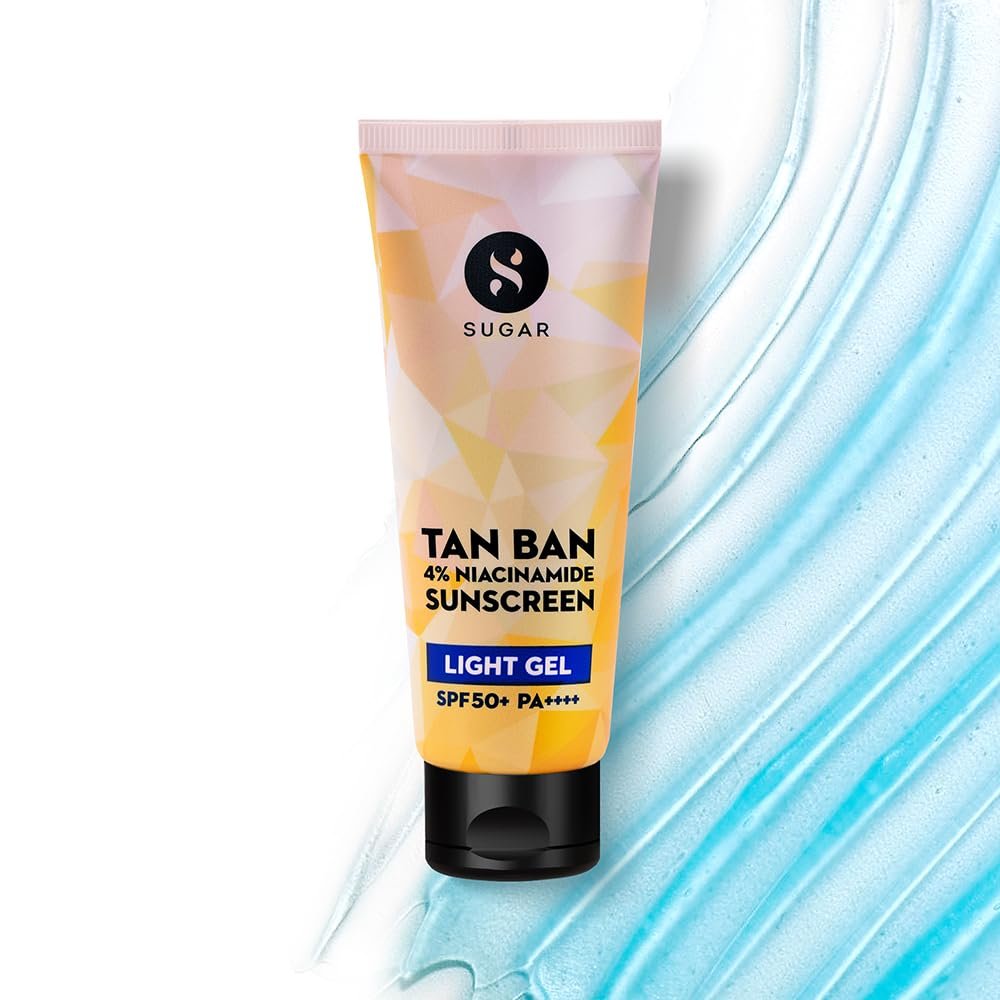 SUGAR Cosmetics Tan Ban Sunscreen SPF50 PA++++ Light Gel with 4% Niacinamide & 1% Hyaluronic Acid | Non Greasy & lightweight formula | No White Cast | 50ml thumbnail