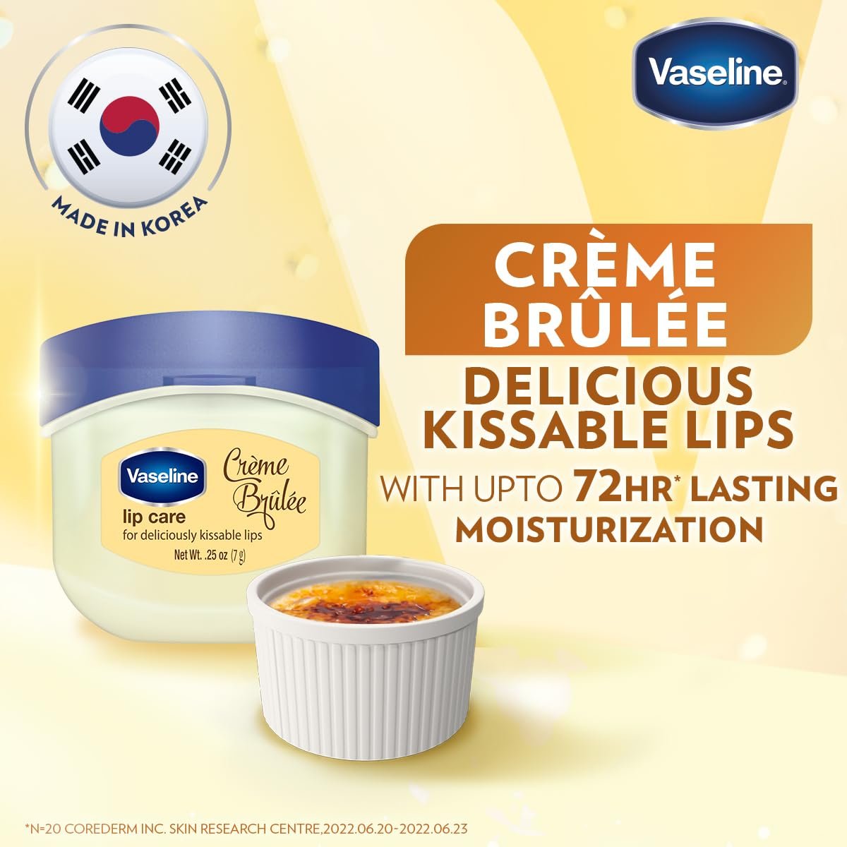 Vaseline Lip Therapy Crème Brûlée | Flavoured Balm for Smooth & Kissable Lips | 72Hr Moisturization | Sweet Dessert Fragrance | 7g thumbnail