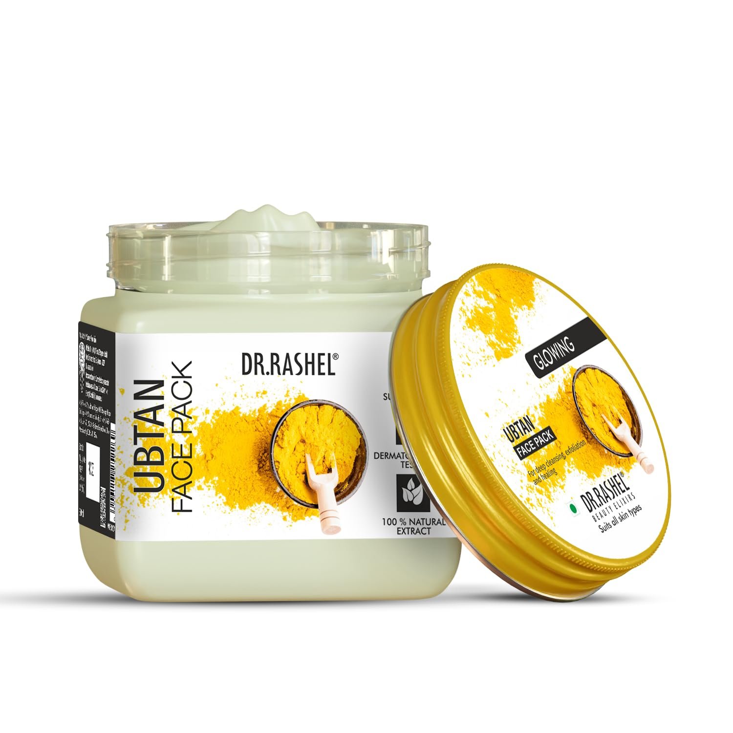 DR.RASHEL Beauty Elixirs Ubtan Face Pack with Haldi for Face & Body Glowing Skin, Oil Control, Acne, Pimples, Blemishes, Pigmentation & Brightening 380 ml thumbnail