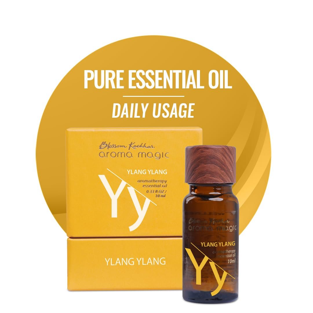 Aroma Magic Ylang Ylang Essential Oil – Pure Cananga Odorata for Energy, Skin & Hair Rejuvenation & Relaxation – 10ml thumbnail