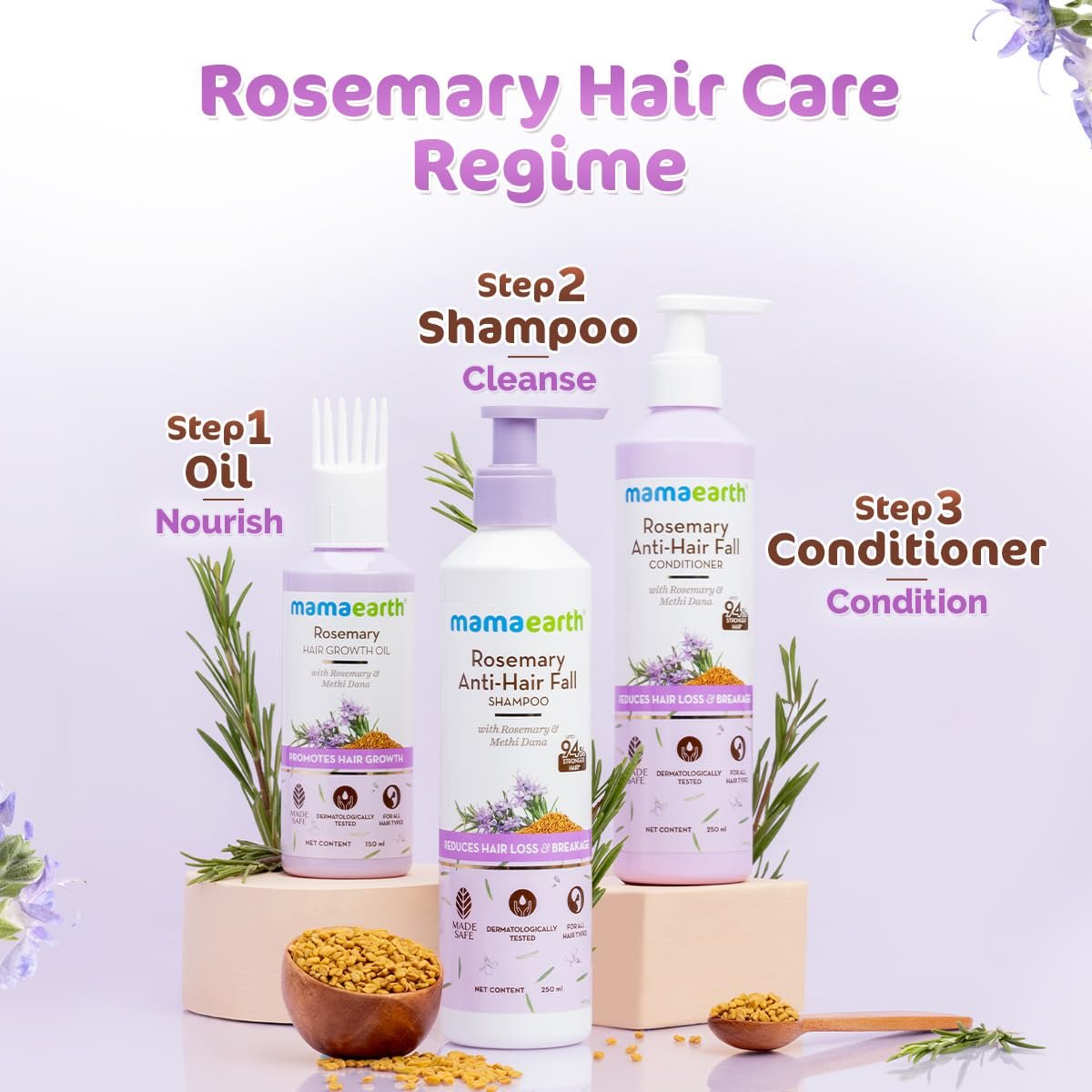 Mamaearth Rosemary Hair Growth Oil with Rosemary & Methi Dana for Promoting Hair Growth - 150 ml thumbnail