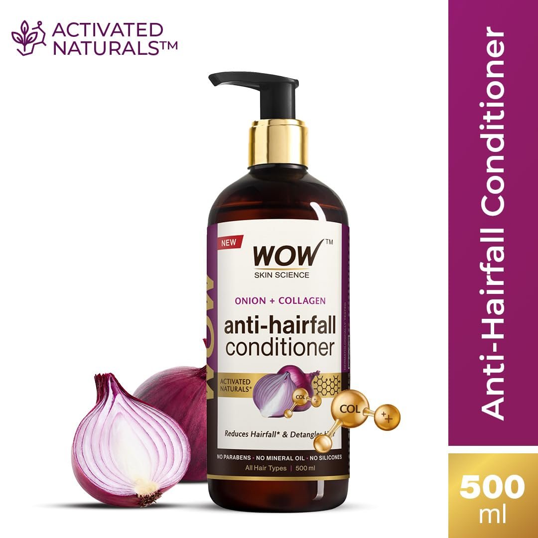 WOW Skin Science Red Onion Black Seed Oil Hair Conditioner With Red Onion Seed Oil Extract, Black Seed Oil & Hydrolyzed Wheat Protein - No Parabens, Mineral Oil, Silicones, Color & Peg 500ml thumbnail