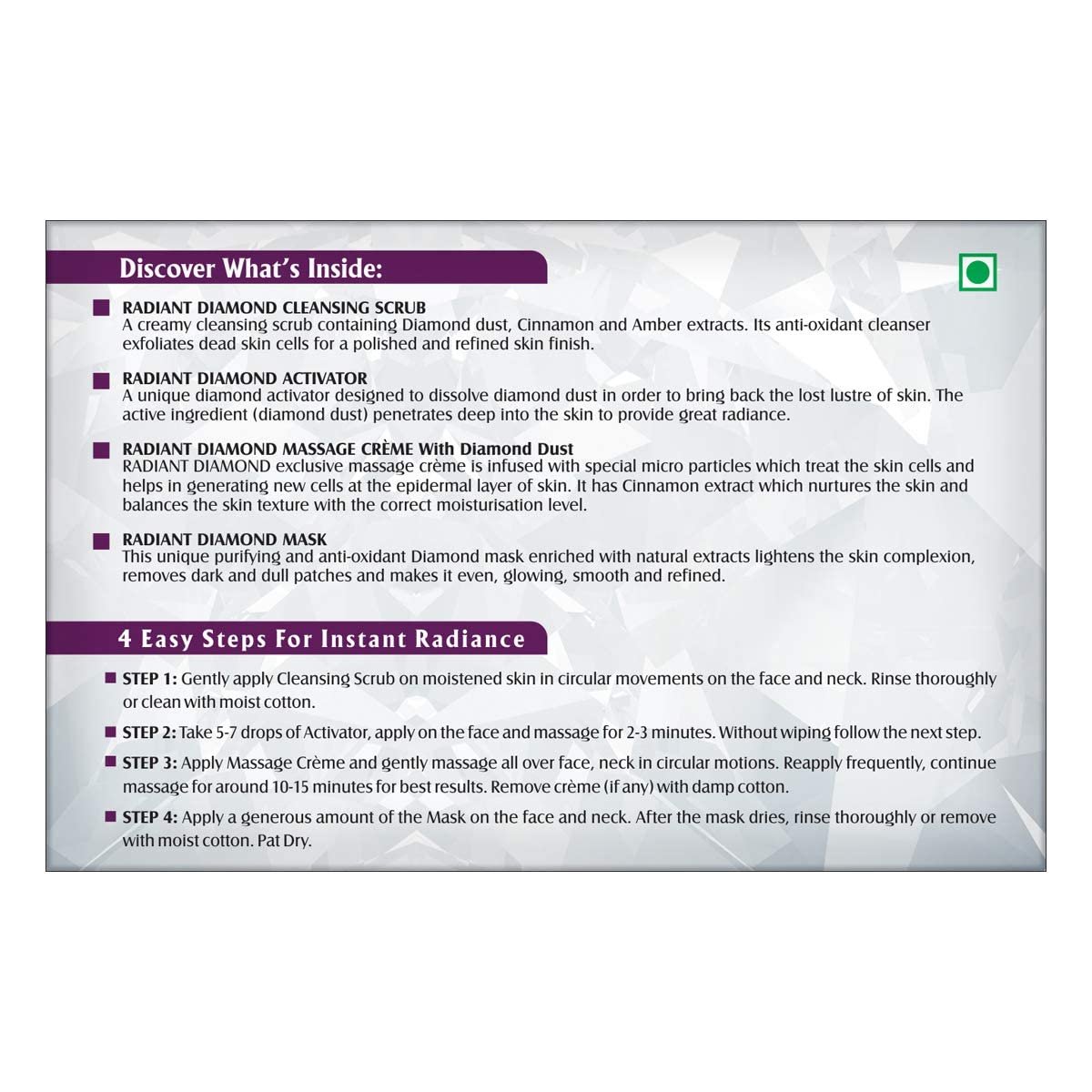 Lotus Herbals Radiant Diamond Cellular Radiance 1 Facial Kit | Single use thumbnail