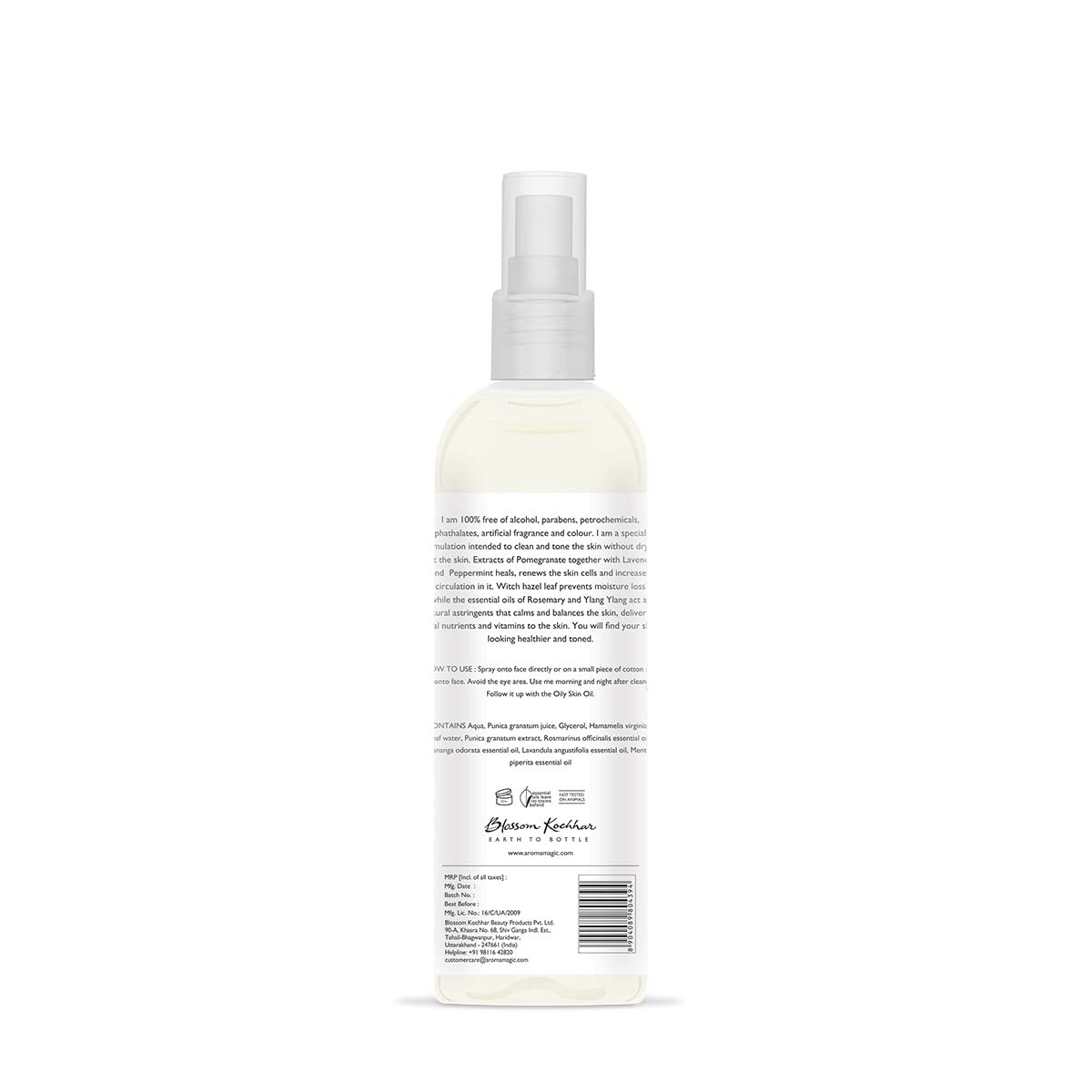 Aroma Magic Aromatic Skin Toner| Tightens Pores & revives skin| Alcohol Free| with Pomegranate, Lavender & Peppermint Extracts| Hydrates, Tones & Balances |Oily Skin Type| 200 ml thumbnail