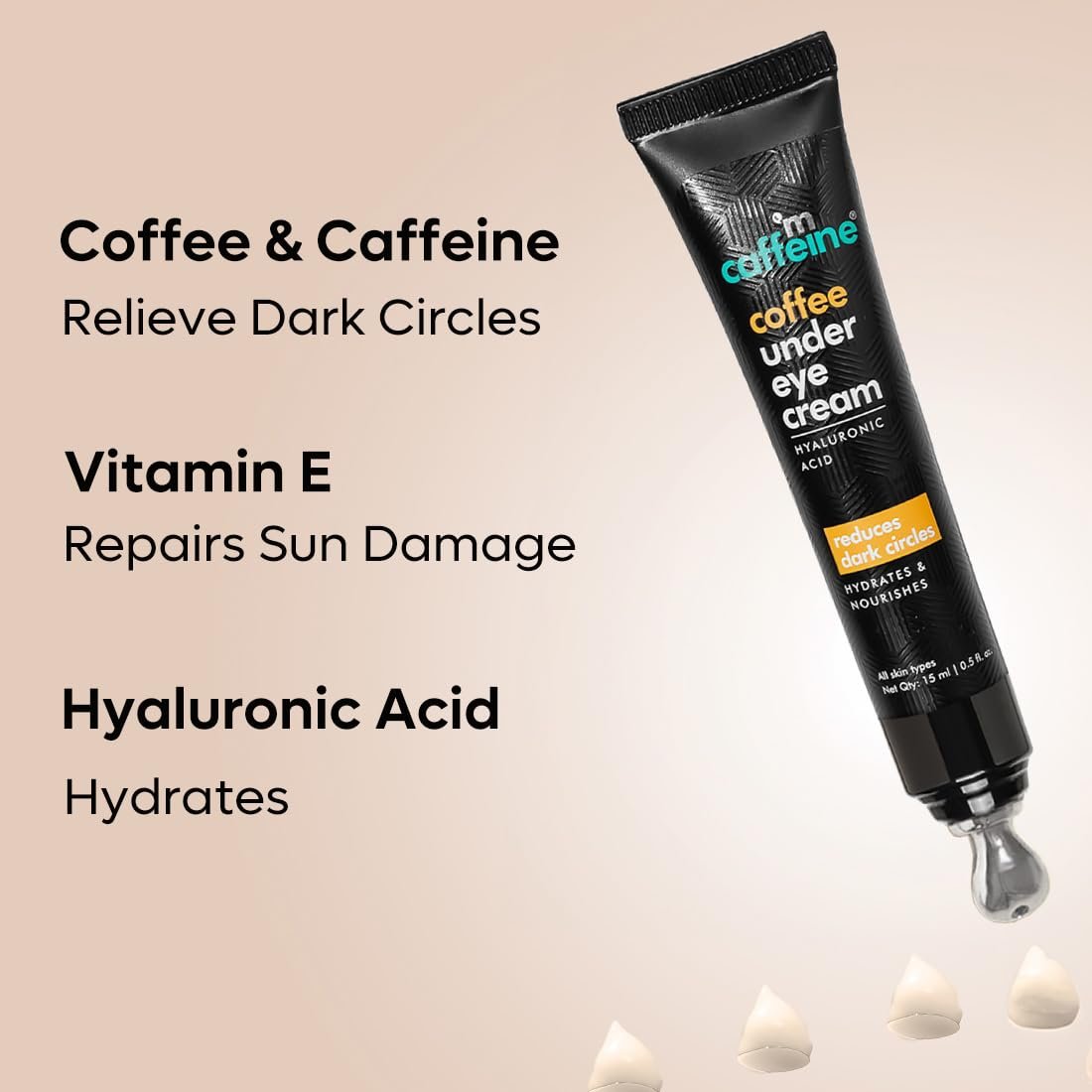 mcaffeine Coffee Under Eye Cream Gel for Dark Circles, Puffiness & Fine Lines | 94% Users Saw Reduced Dark Circles| Winter Eye Care Cream for Hydration | 15 Gm thumbnail
