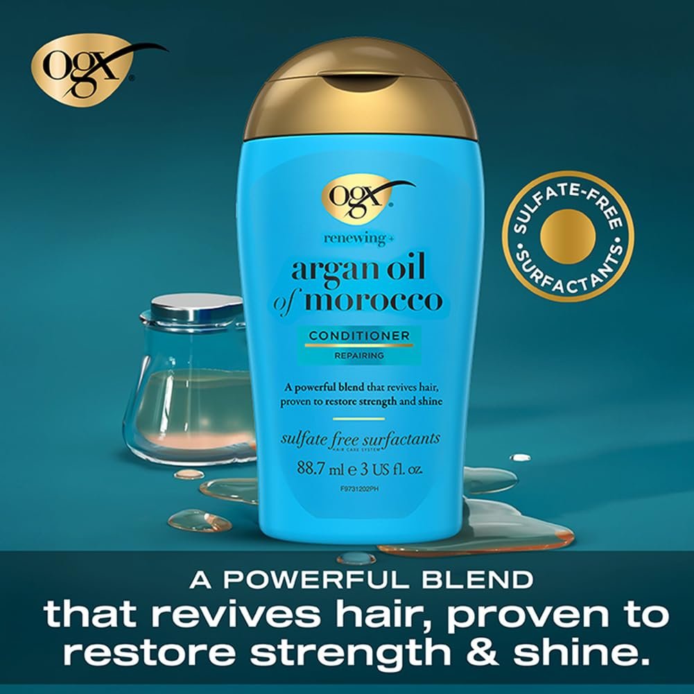 OGX Renewing + Argan Oil of Morocco Hydrating Growth Hair Conditioner to Help Moisturize, Soften & Strengthen Hair | Cold Pressed Argan oil with vitamin E  88.7ml thumbnail