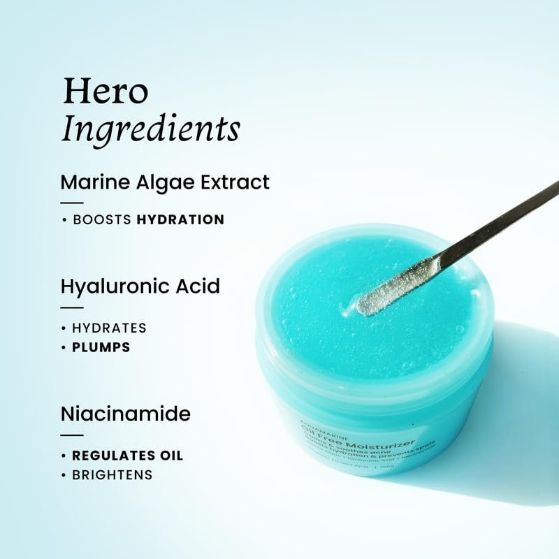 Foxtale Oil-Free Gel Moisturizer for Face | Hyaluronic Acid, Niacinamide, Betaine, Marine Algae| Boosts Hydration, Brightens Skin, Soothes Acne| Lightweight for Oily, Acne-Prone Skin | 100g thumbnail