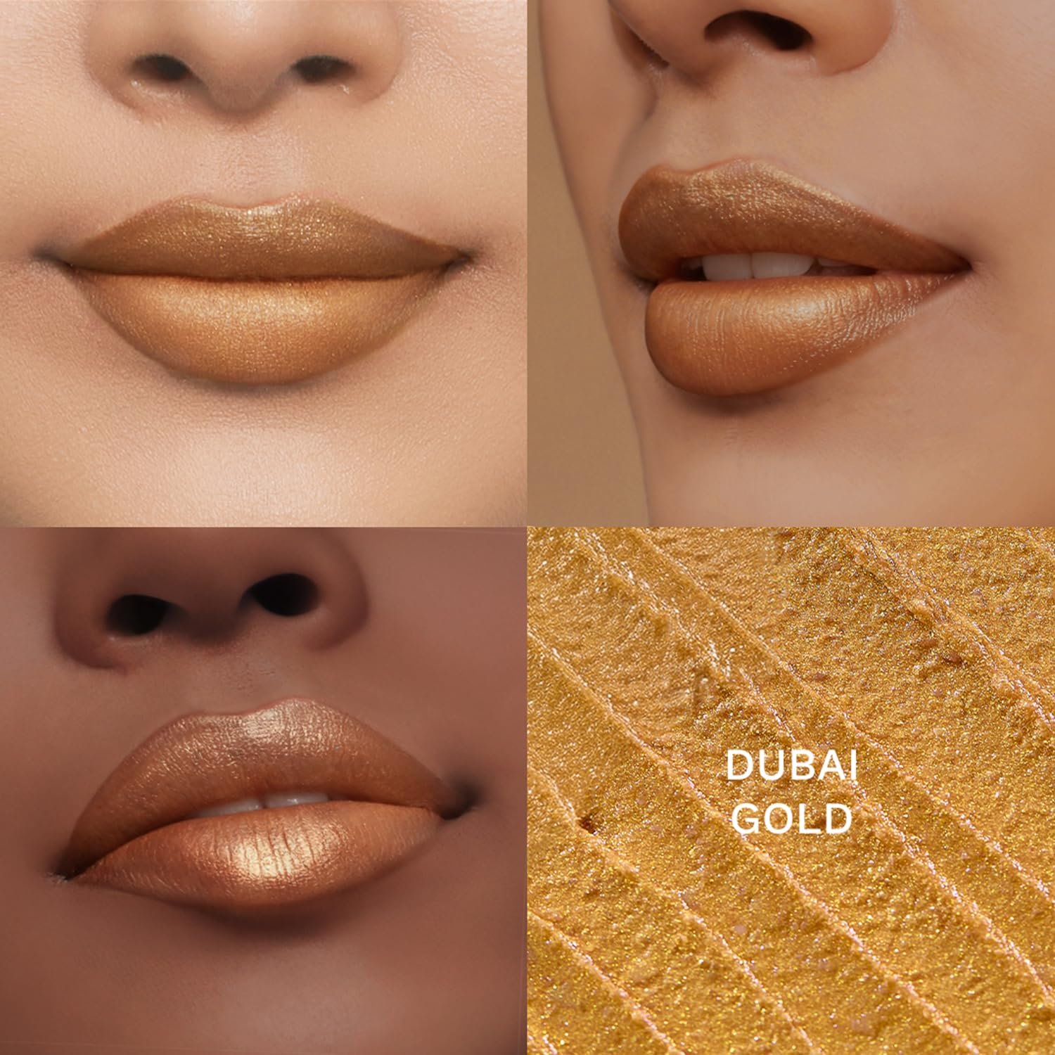 Pilgrim Glitter Lipstick For Women 4.2gm | Dubai Luxe Lifestyle - Dubai Gold Shade | Lipstick Infused with Vitamin E & Olive Oil | Glitter Formula With Matte Finish | Non Drying thumbnail