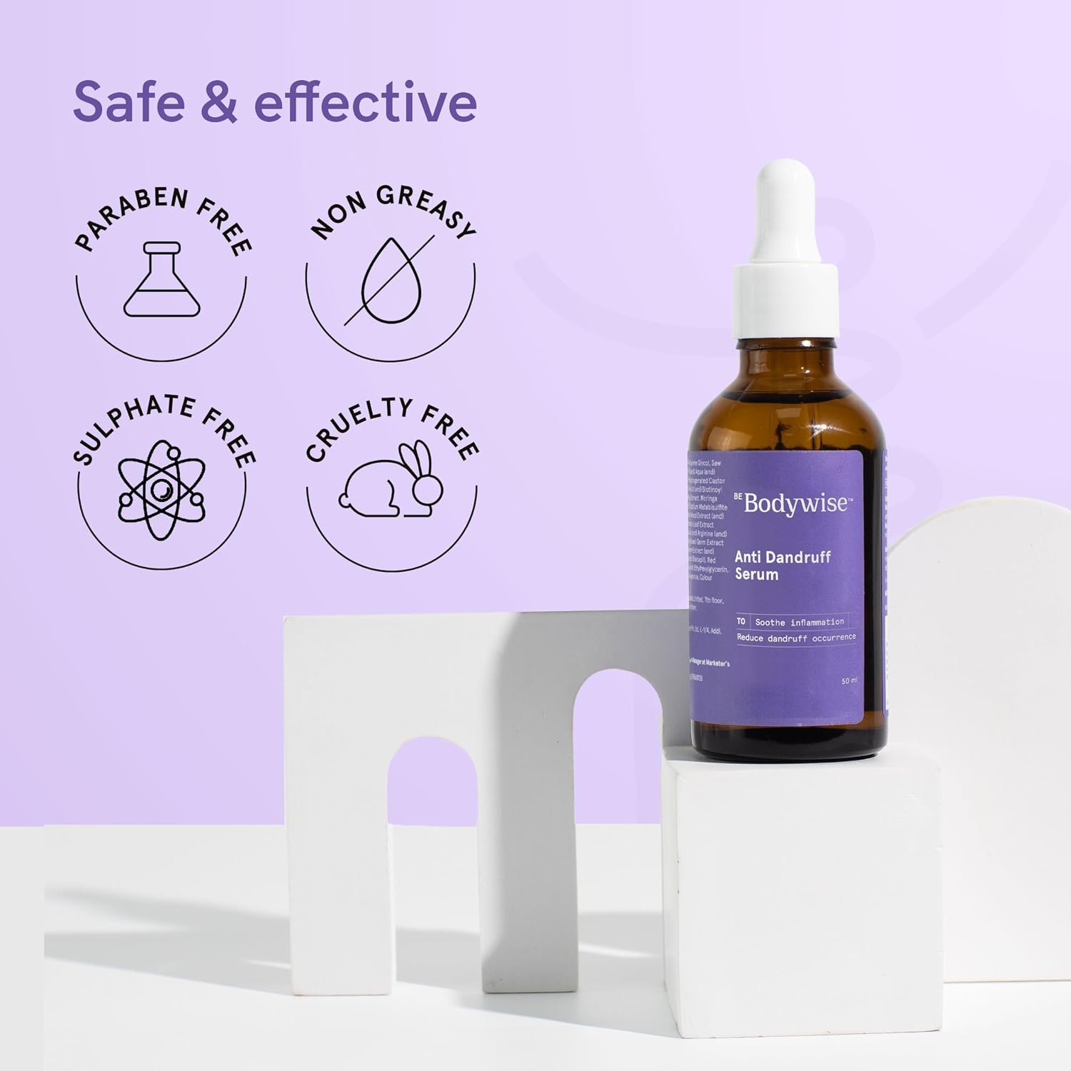 Be bodywise Anti Dandruff Scalp Serum 50ml | Fights Dandruff, Reduces flaky & itchy scalp | With Ichthyol Pale, Zinc Pyrithione, & Tea Tree Oil | Paraben & Sulphate free thumbnail