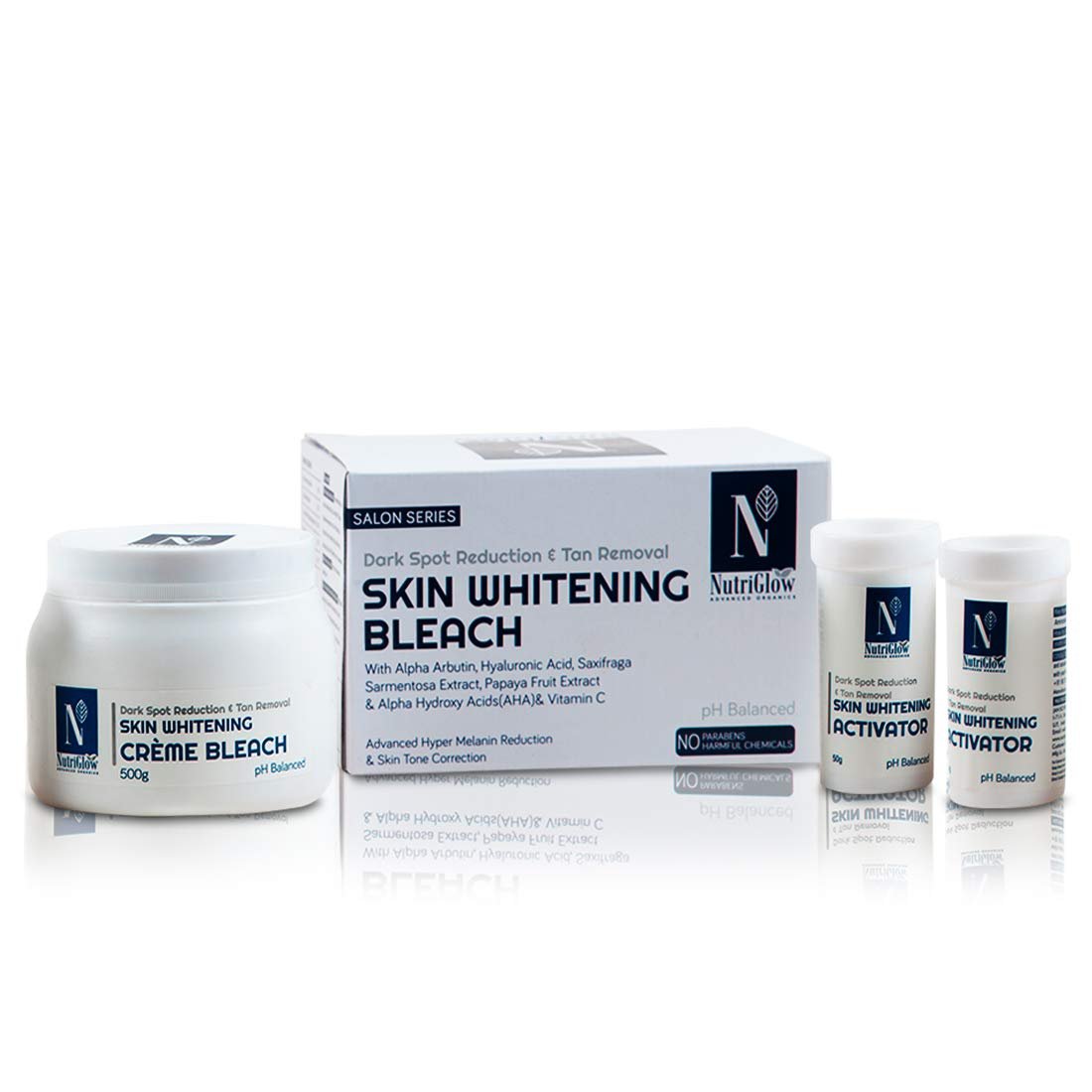 NutriGlow Advanced Organics Cream Bleach Kit for Facial Hair 700g