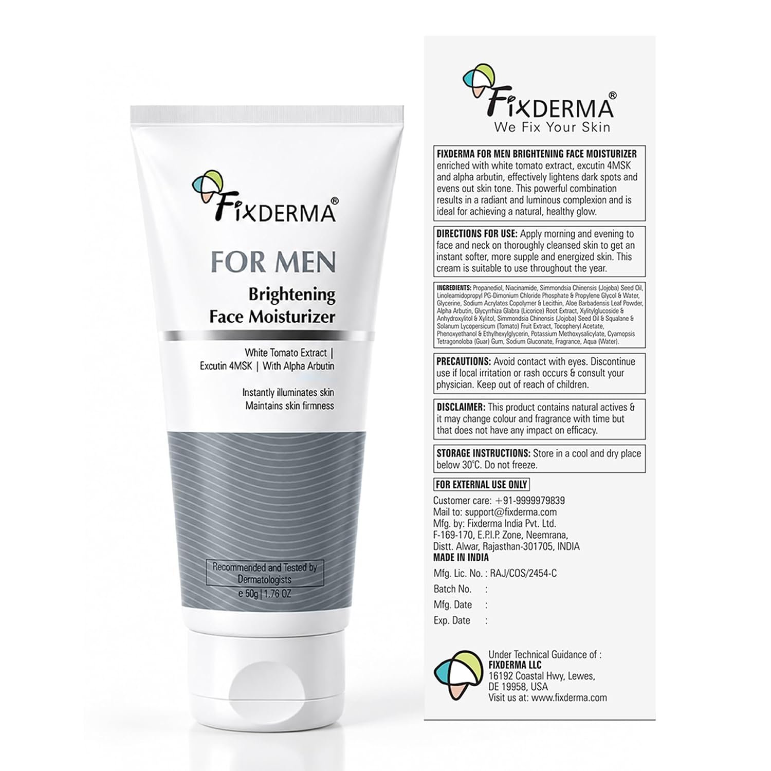 Fixderma Brightening Face Moisturizer for Men | Helps Reduce & Even Skin Tone | Hydrating Moisturizer for Bright, Smooth & Healthy-Looking Skin | 50g thumbnail