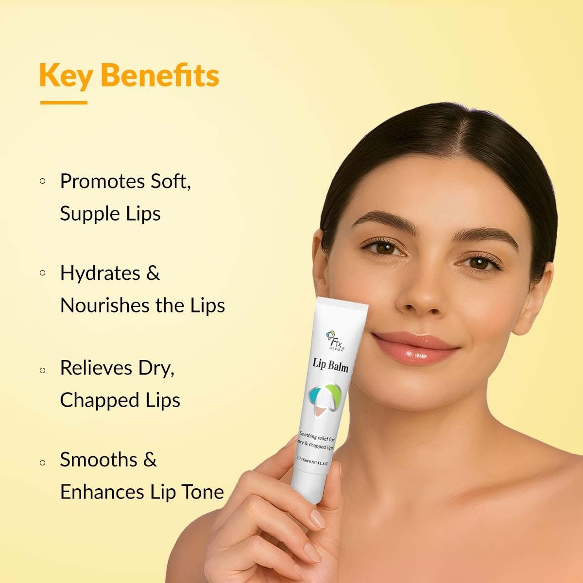 Fixderma Lip Balm Vitamin C&E Moisturizing for Soft, Smooth & Plump Lips Even Out Lip Tone | Lip Balm For Dark Lips 15ml thumbnail