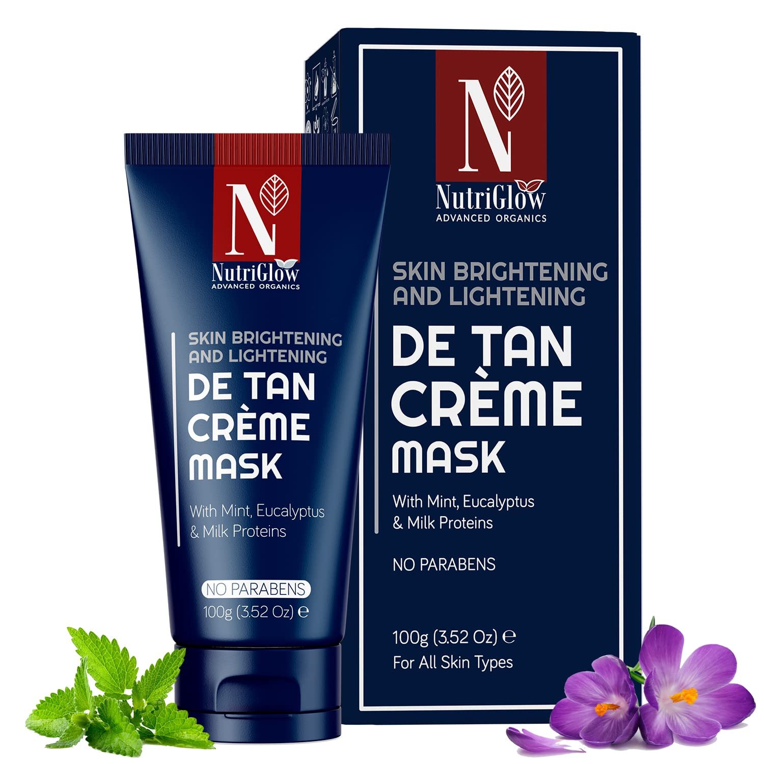 NutriGlow Advanced Organics De Tan Cream Mask Skin Lightning, 100 g