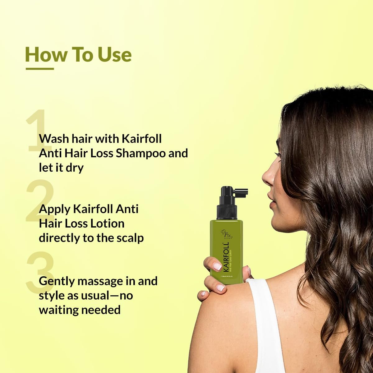 Fixderma Kairfoll Anti Hair Loss Lotion Spray | Amino Acid & Peptide Lotion for Women & Men | Soothes Itchy Scalp - 100 ML thumbnail