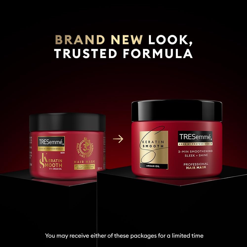 TRESemme Keratin Smooth Hair Mask 300ml | 3 Min Smoothening Treatment for 72H Frizz Control | Paraben Free Keratin Treatment for Dry Frizzy Hair thumbnail