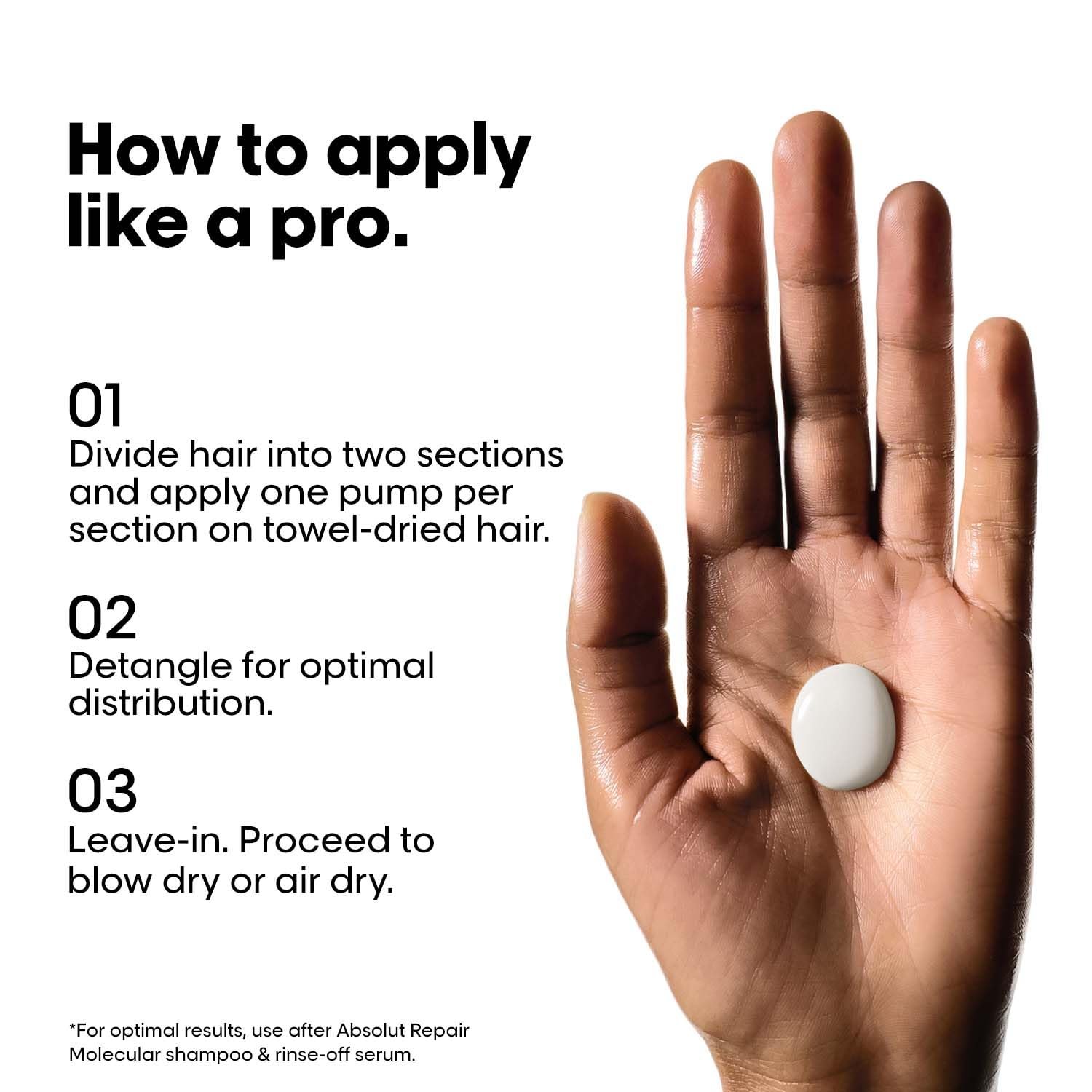 L'Oréal Professionnel Absolut Repair Molecular Deep Repairing Leave-in Mask for Damaged Hair | Repair up to 2 years of damage, in one use | 2% peptides bonder + 5 amino acids thumbnail