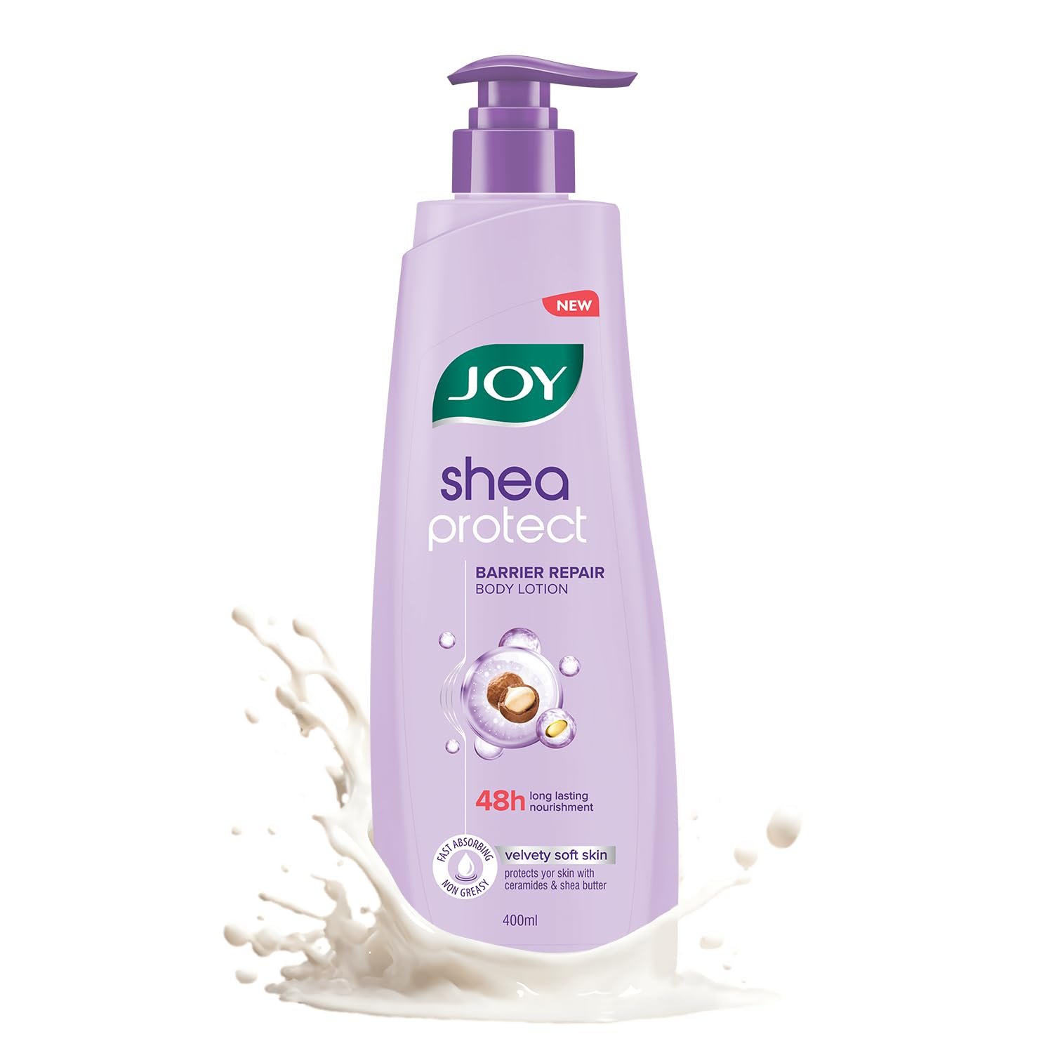 Joy Shea Protect Winter Body Lotion 400ml | For Skin Barrier Repair | 48 Hour Nourishment WIth Ceramide & Shea Butter | Fast Absorbing & Non Greasy Lotion | Velvety Soft Skin |