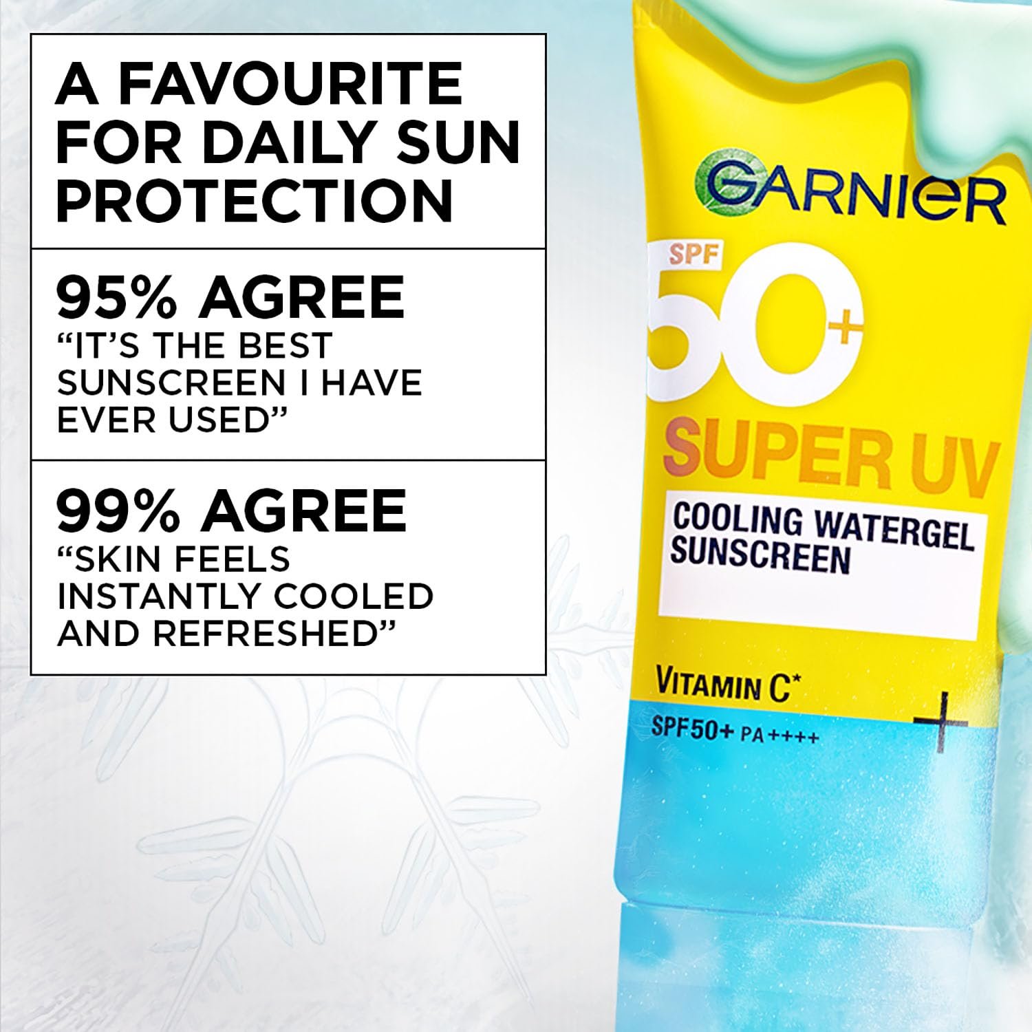 Garnier Super UV Cooling Watergel Sunscreen SPF 50 PA++++, 60ml Instant Cooling & 8-hr freshness | thumbnail