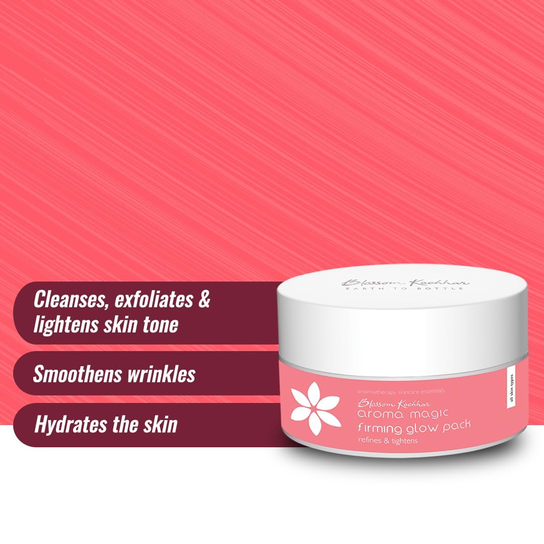 Aroma Magic Firming Glow face Pack | Extract of Aloe Vera & Orange Peel | Essential Oils Lavender, Rose & Lotus | Skin Brightening | Reduce dark spots | for Men & Women | 35g thumbnail