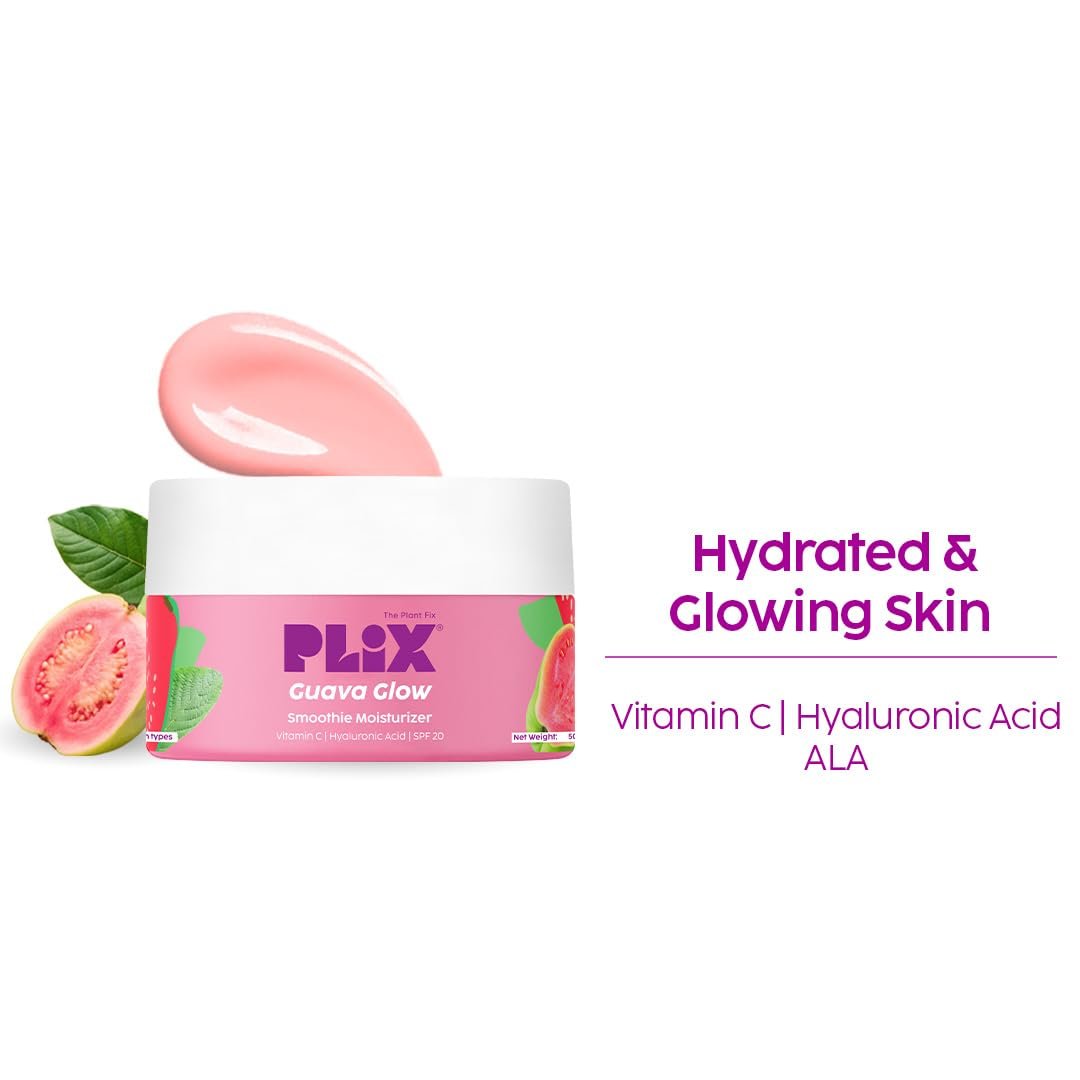 The Plant Fix Plix Guava Glow Smoothie Moisturizer For Brighter Skin (50G) | With Vitamin C & Ala | Face Cream For Even-Tone Skin, Promotes Hydration | For Men & Women thumbnail