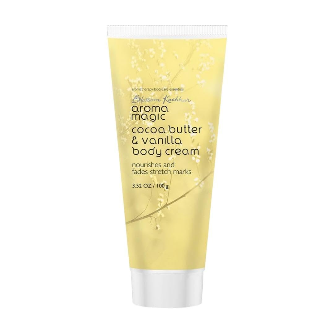 Aroma Magic Cocoa Butter & Vanilla Body Cream | Nourishes, Enhances Skin elasticity & prevents stretch marks | Green tea & calendula extract, vitamin E & C| Non-greasy| 100 ml thumbnail