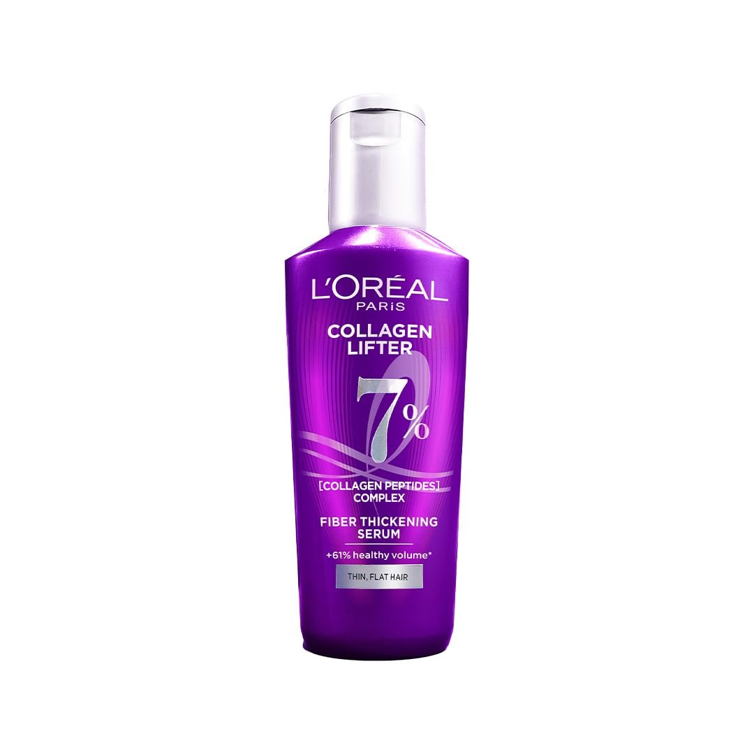 L'Oréal Paris Collagen Lifter Hair Thickening Serum with 7% Collagen Peptides for thin, flat hair | 72H lightweight volume & Frizz free hair, 80ml