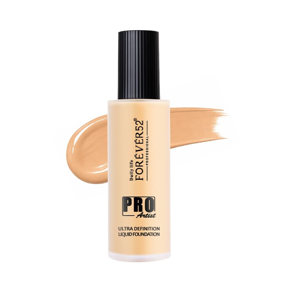 Daily Life Forever52 Pro Artist Ultra Definition Liquid Foundation|High-Pigment, Full Coverage, 24-Hour Wear, Waterproof & Sweatproof, Lightweight Hydrating, Oil-Free Formula