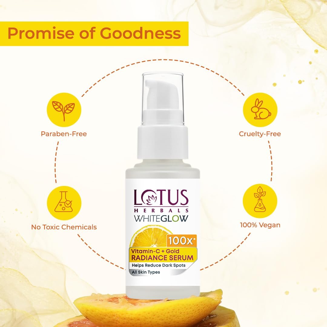 Lotus Herbals WhiteGlow Vitamin C and Gold Radiance Face Serum 30ml thumbnail