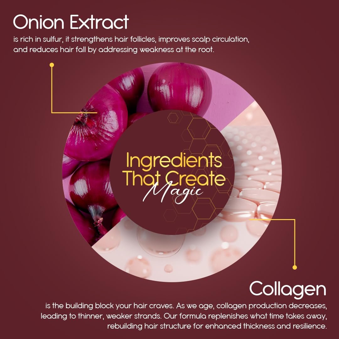 WOW Skin Science Onion & Collagen Anti-Hairfall Shampoo | Reduces Hair fall | Strengthens Roots | Nourishes Scalp | Prevents Breakage |300ml thumbnail