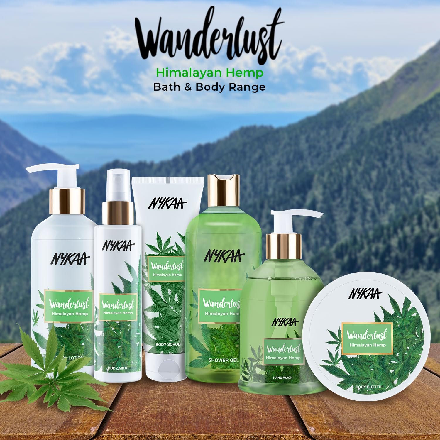 WanderlustHimalayan Hemp Shower Gel, 300 ml| Nourishes & Hydrates| Gentle Cleanser| Earthy Fragrance of Hemp |Enriched With Aloe Vera| Paraben-Free, Vegan Formula| Suitable for All Skin Type thumbnail