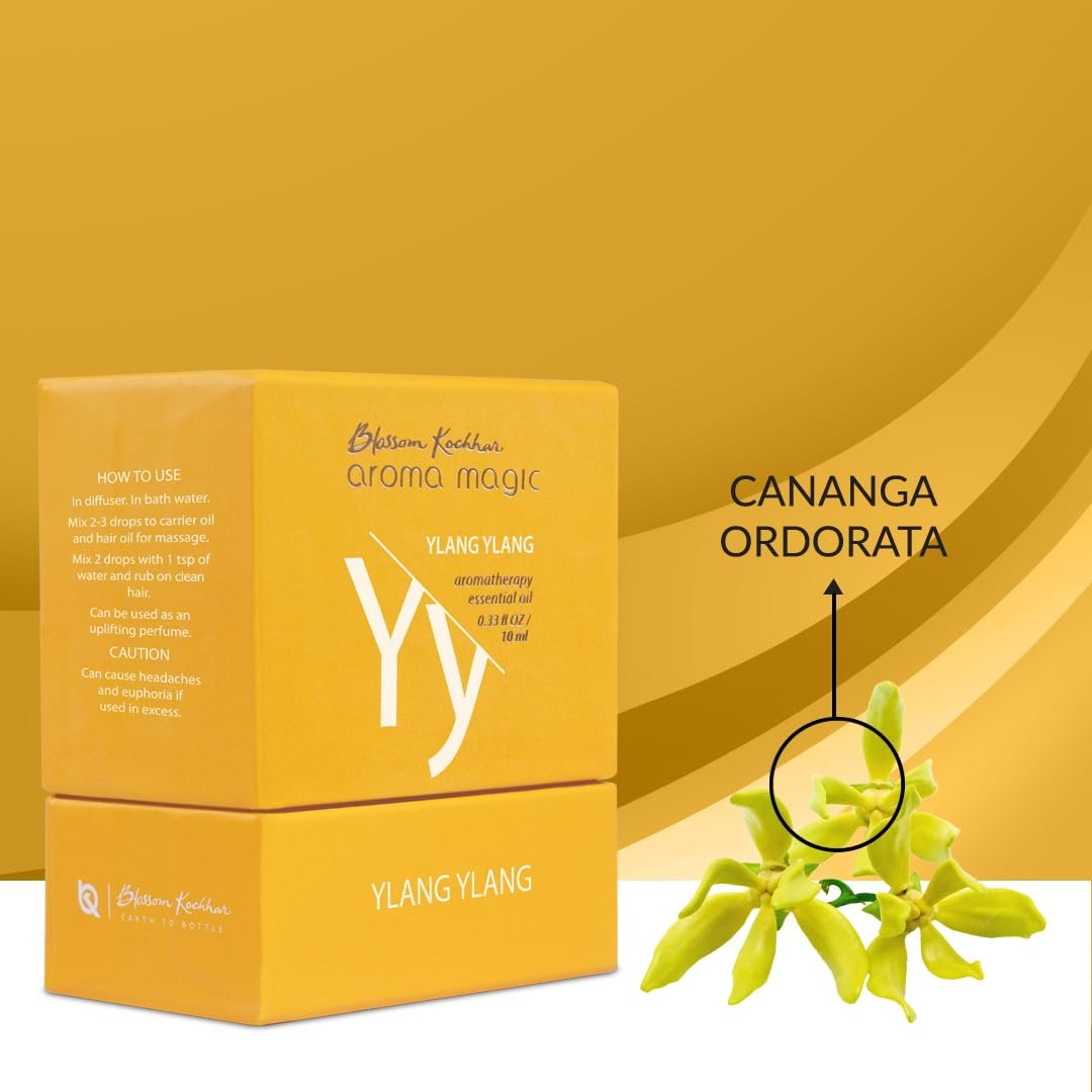 Aroma Magic Ylang Ylang Essential Oil – Pure Cananga Odorata for Energy, Skin & Hair Rejuvenation & Relaxation – 10ml thumbnail