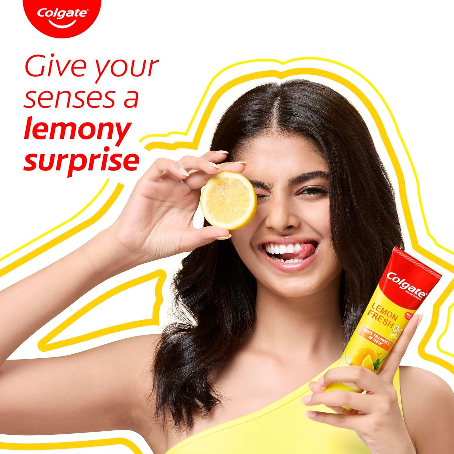 Colgate Lemon Fresh Gel Toothpaste | Tooth Paste Fights Yellowness of Teeth | Colgate Paste Toothpaste with New Fresh Flavor (120gm) thumbnail