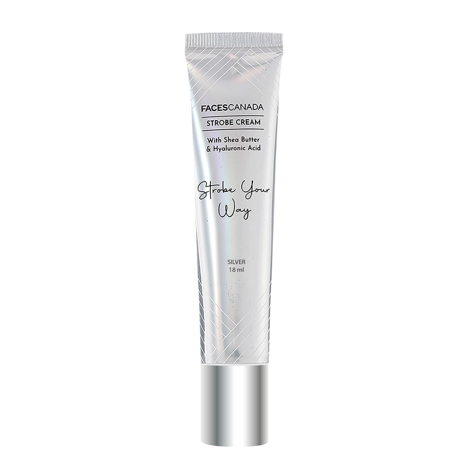 FACESCANADA Strobe Cream - Silver, 18ml | Primer + Highlighter + Moisturizer | Shea Butter & Hyaluronic Acid | Illuminating & Glowing Makeup Base