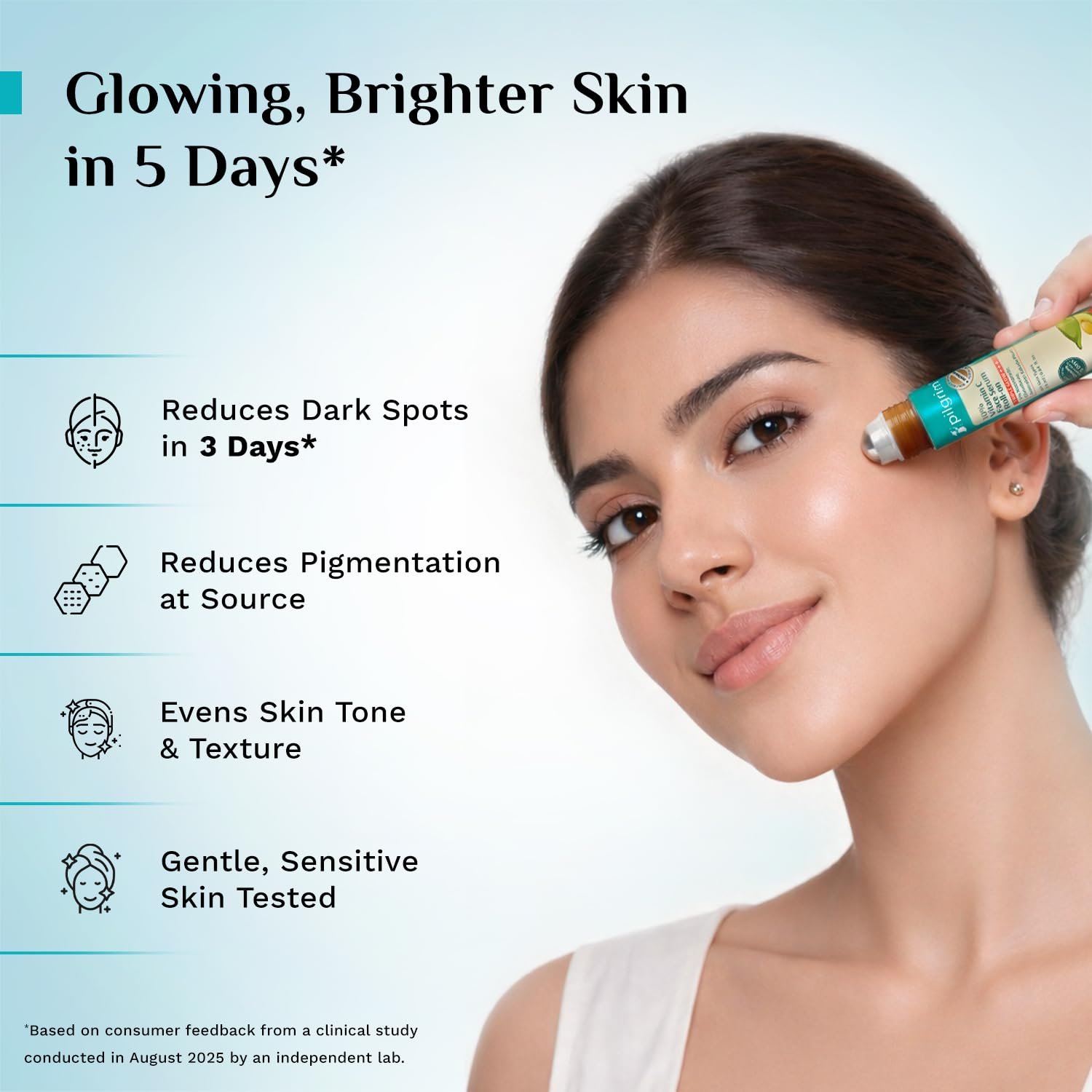Pilgrim 10% Vitamin C Face Serum Roll On for Bright & Glowing Skin 25 ML 5% Niacinamide & Glutathione, Brightening, Fades Dark Spots & Evens, Dullness, Sensitive Skin Safe, Oil Free, All Ski thumbnail