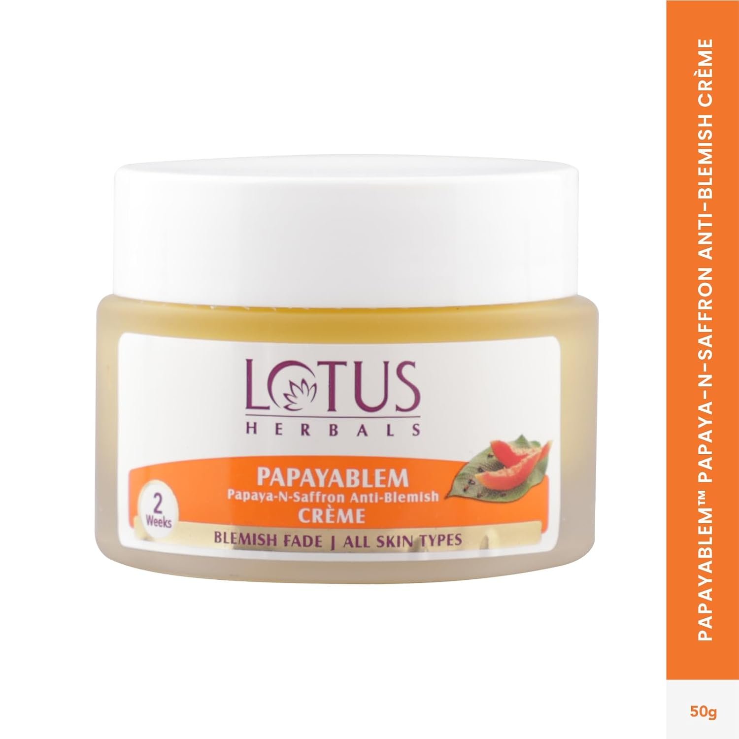 Lotus Herbals Papayablem Papaya & Saffron Anti-Blemish Cream 50g thumbnail